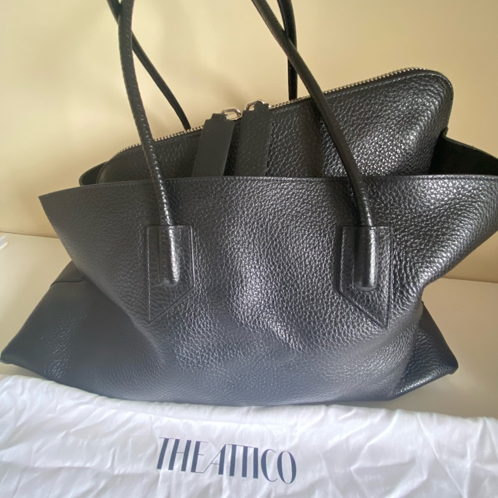 The Attico Textured Black Leather Handbag